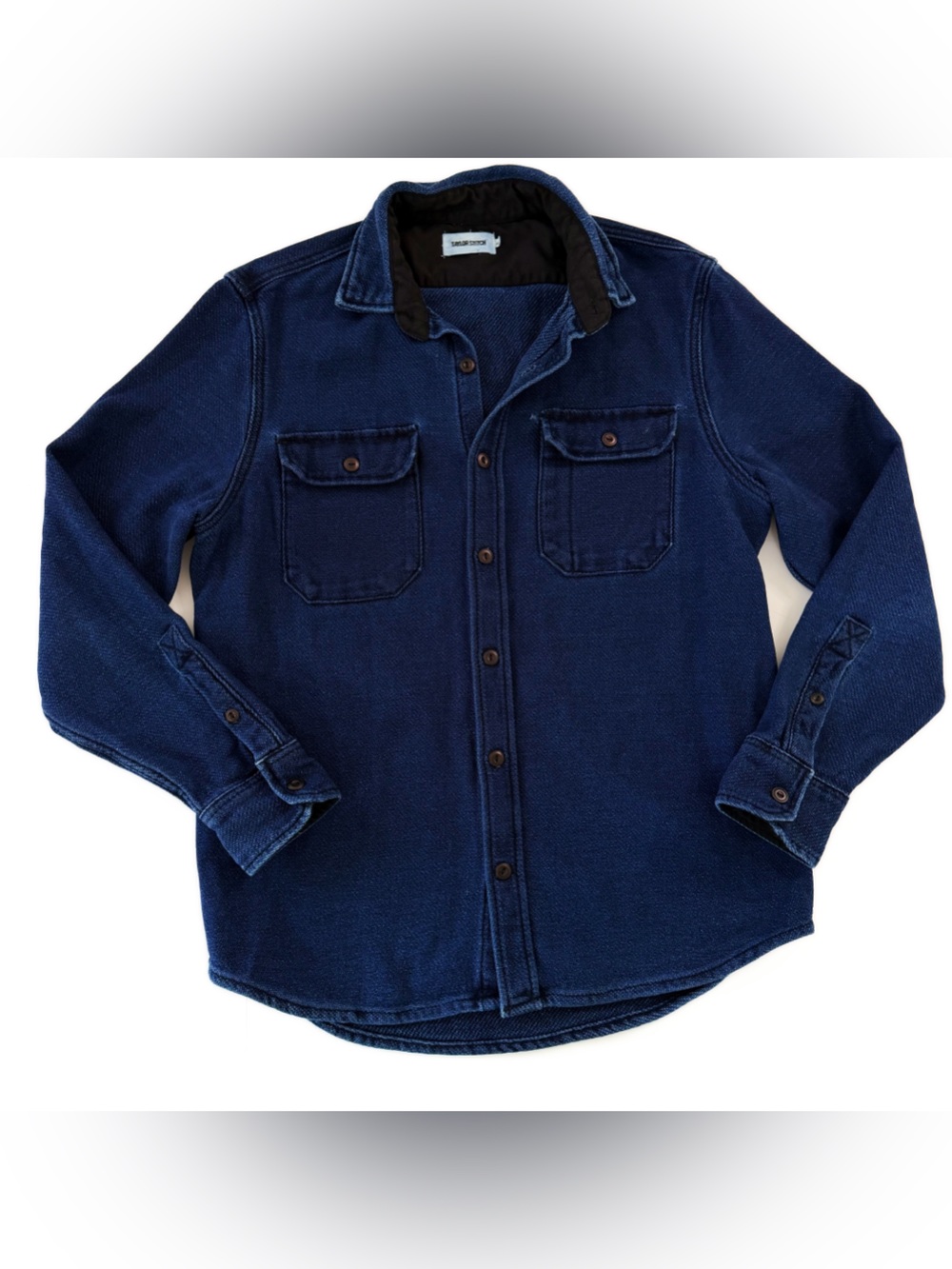 Taylor Stitch Division Shirt Mens Medium 40 Organic Cotton Shacket Blue Twill - Picture 2 of 11